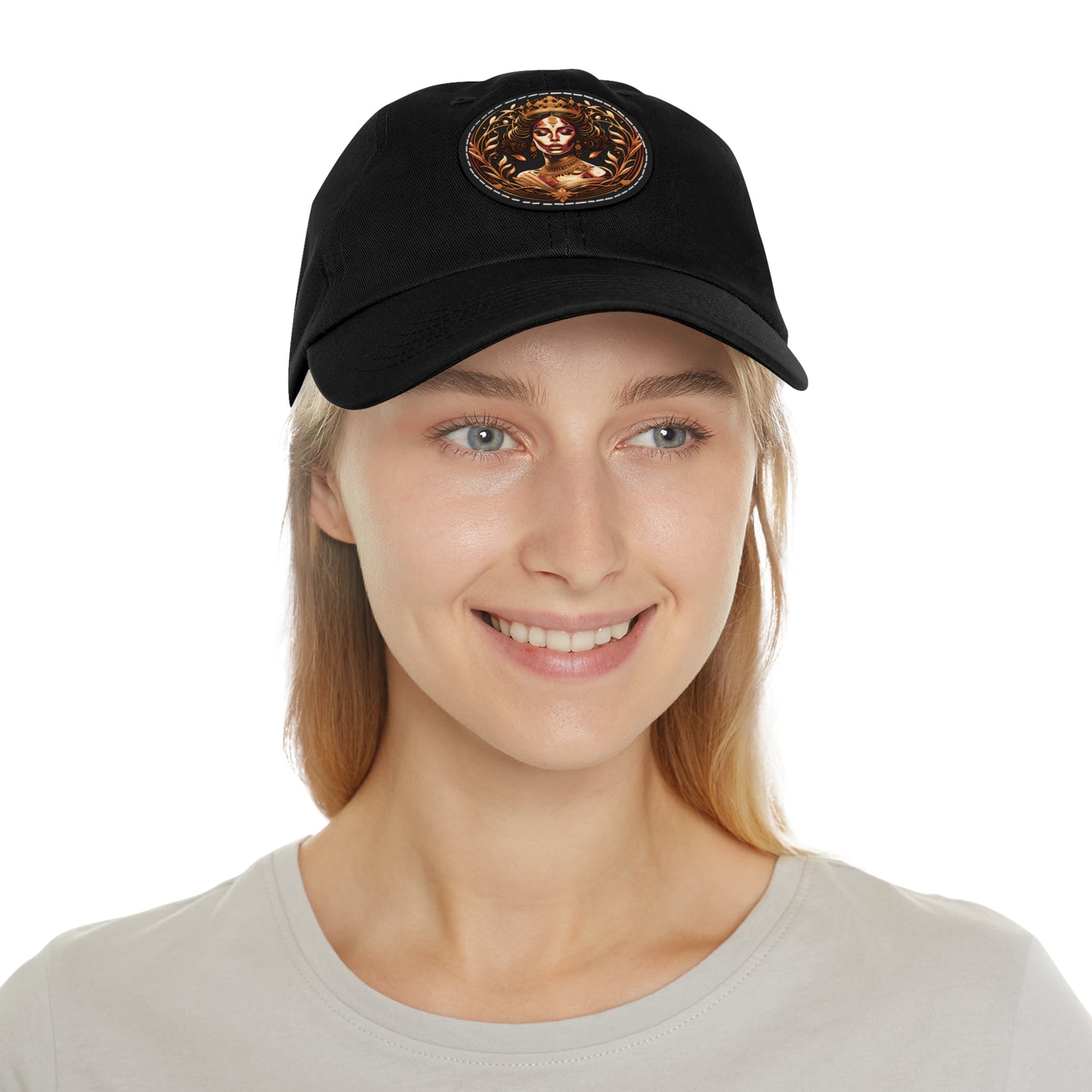 Yallanme Collection Dad Hat with Leather Patch (Round)